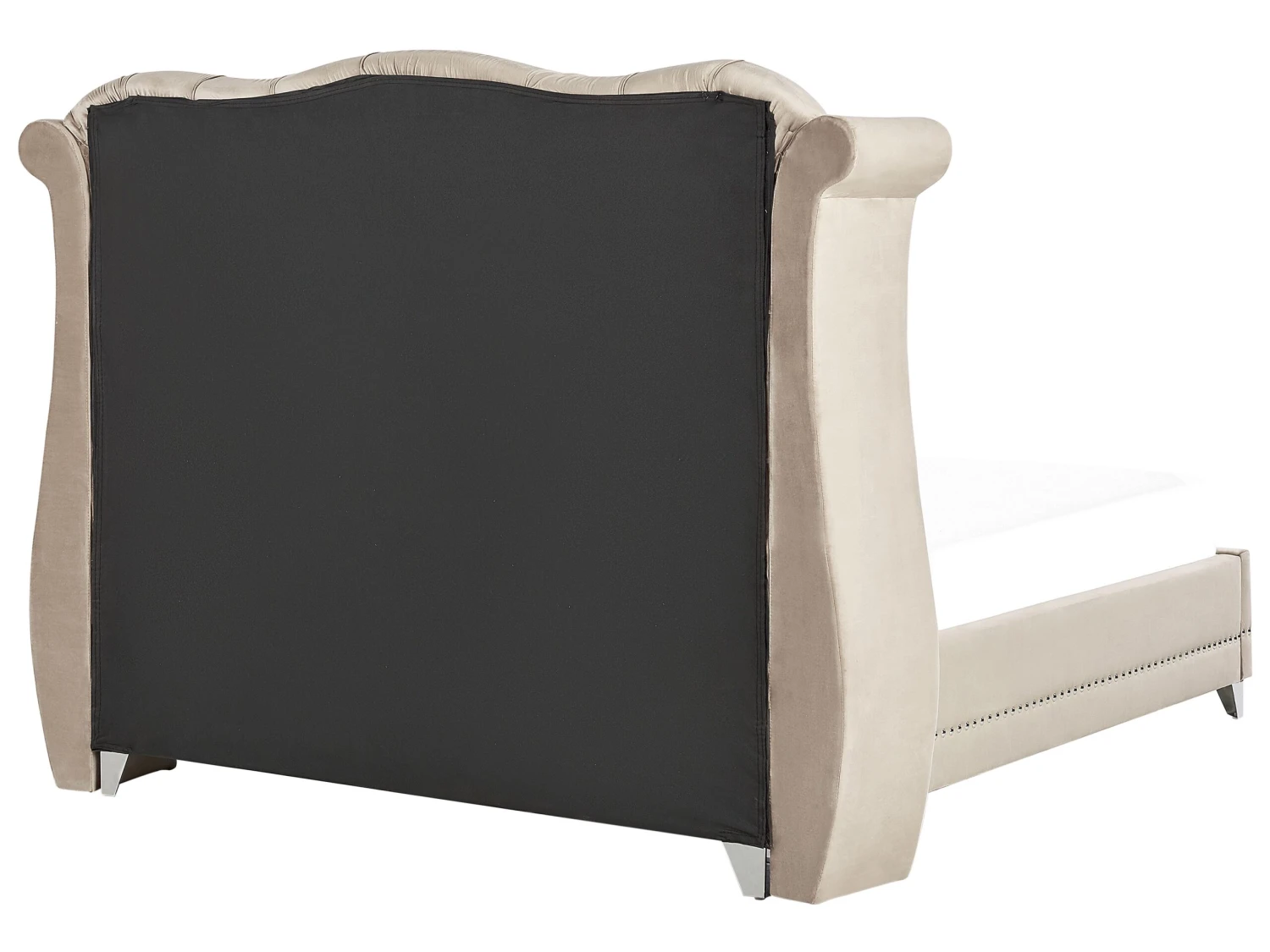 Bed Fluweel Beige In Diverse Formaten AYETTE - Afbeelding 5