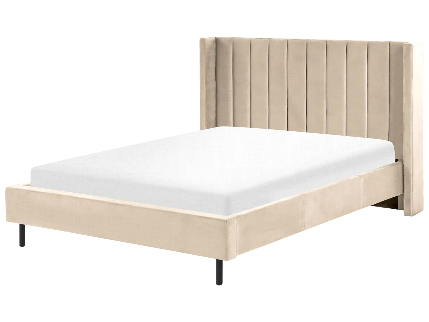 Bed Fluweel Beige In Diverse Formaten VILETTE