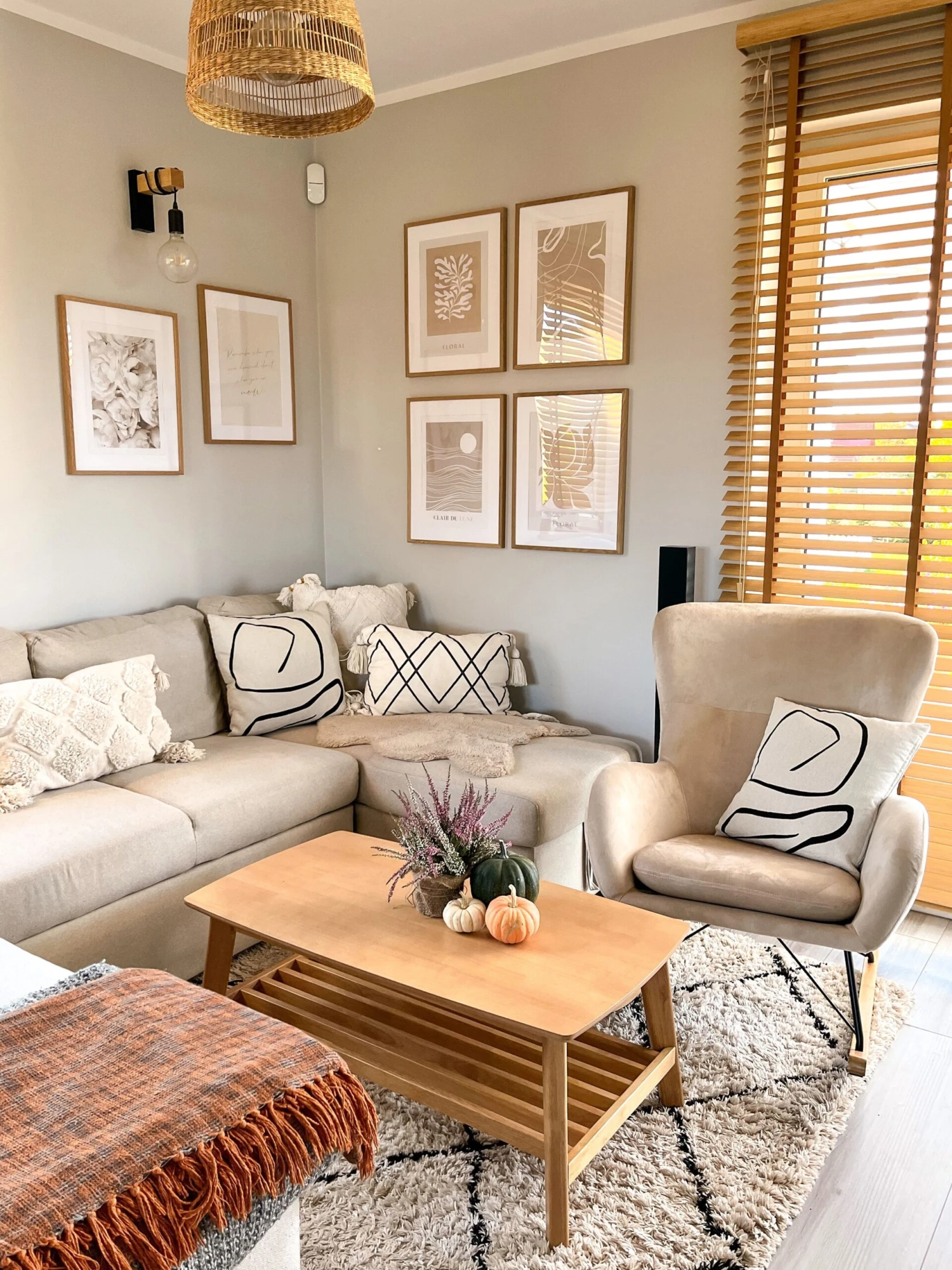 Schommelstoel Fluweelstof Lichtgrijs ELLAN - Afbeelding 4