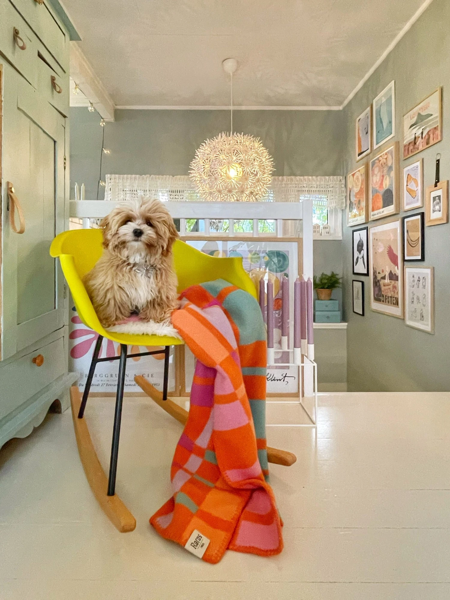 Schommelstoel Kunststof Geel HARMONY - Afbeelding 3