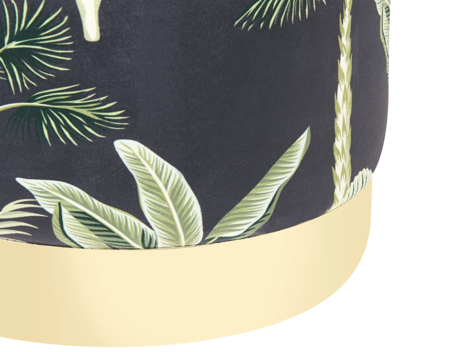 Poef Fluweel Zwart/groen ø 38 Cm WRILEY - Afbeelding 4