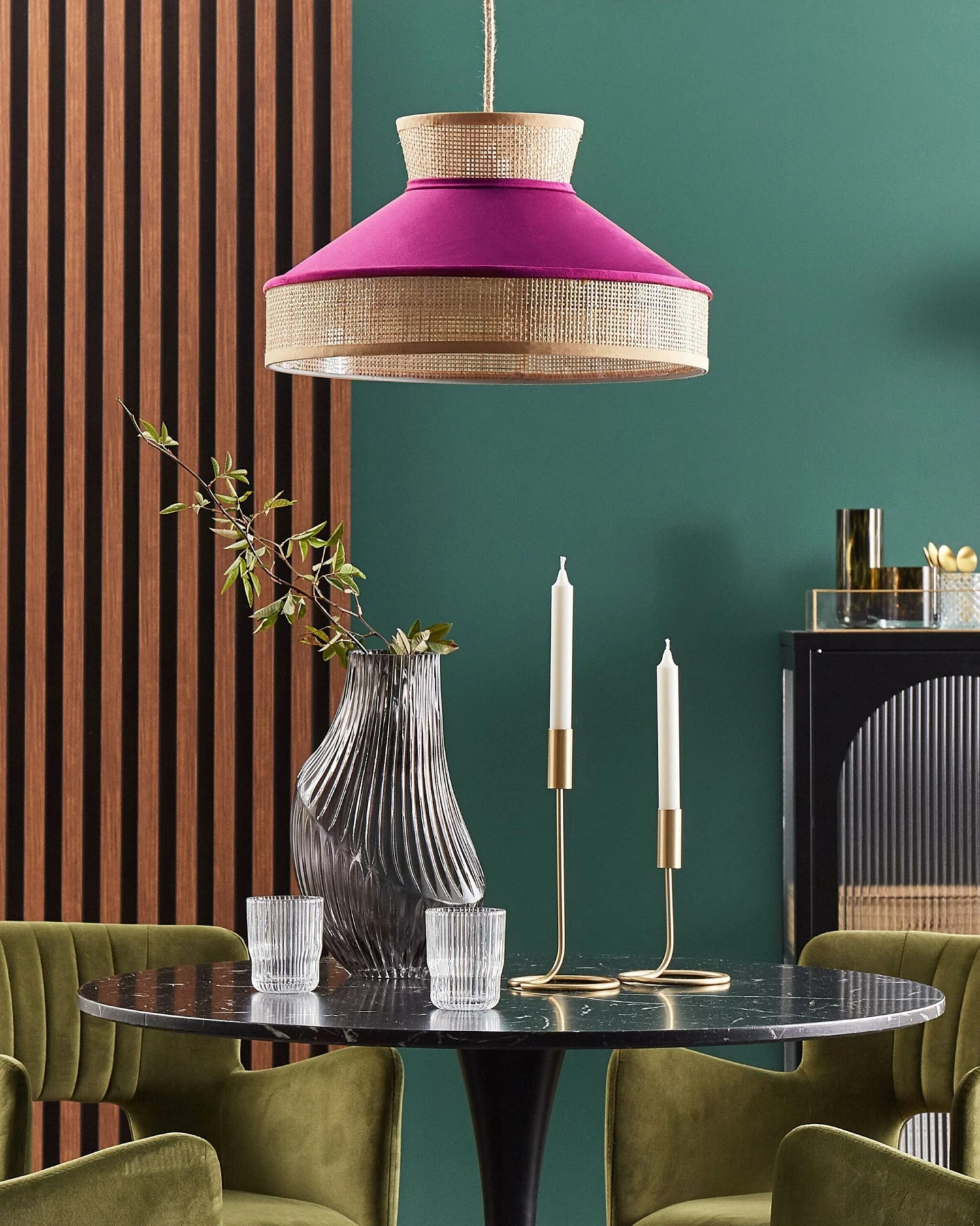 Hanglamp Fuchsia/naturel BATALI - Afbeelding 2