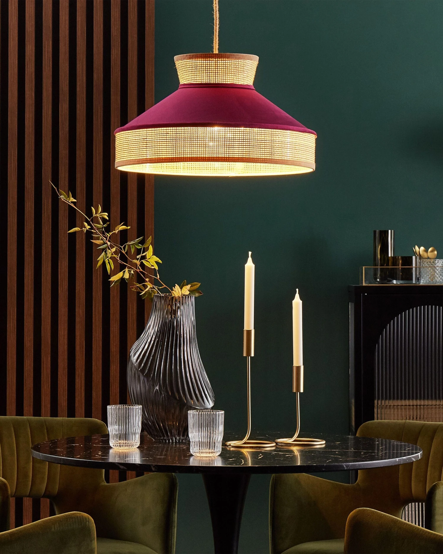 Hanglamp Fuchsia/naturel BATALI - Afbeelding 3