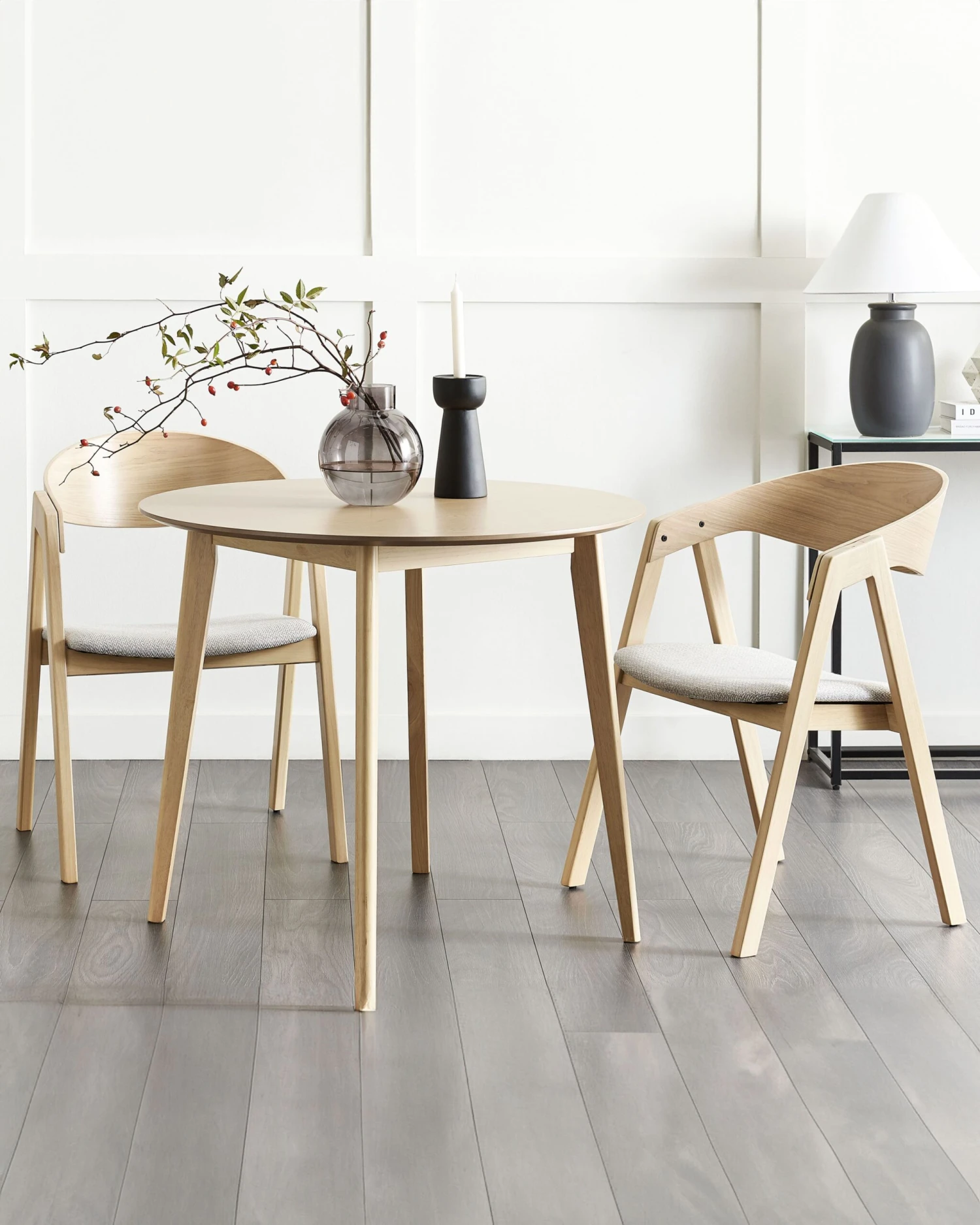 Eetkamerstoel Set Van 2 Lichthout Grijs YUBA - Afbeelding 2