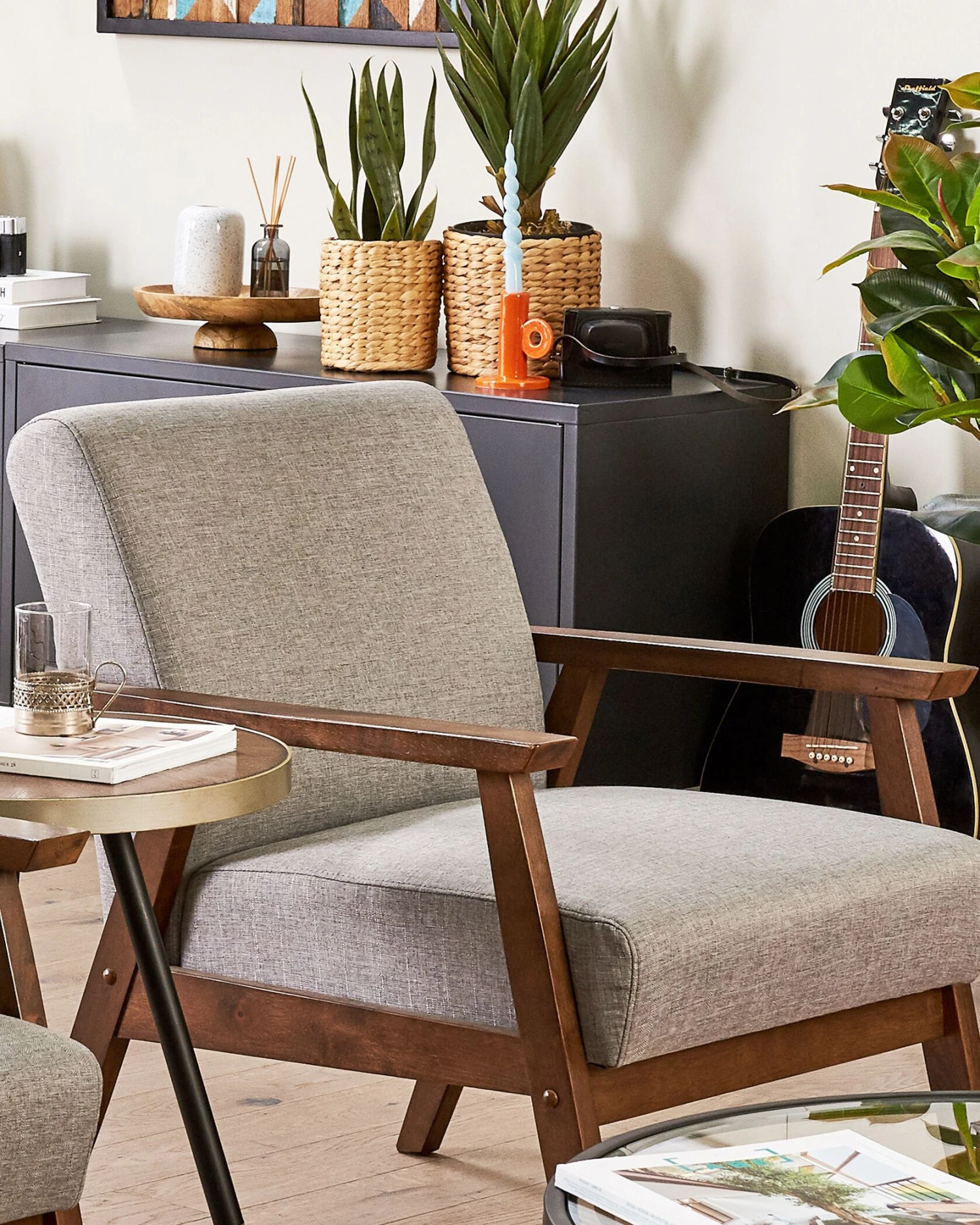 Fauteuil Stof Grijs ASNES - Afbeelding 9