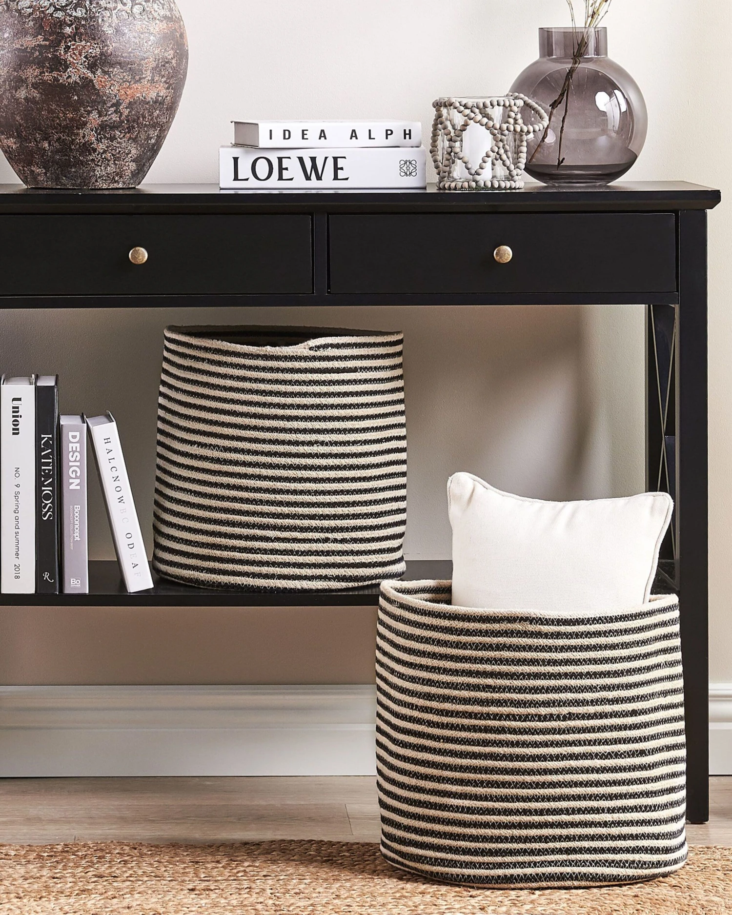 Mand Set Van 2 Katoen Beige En Zwart YERKOY - Afbeelding 2