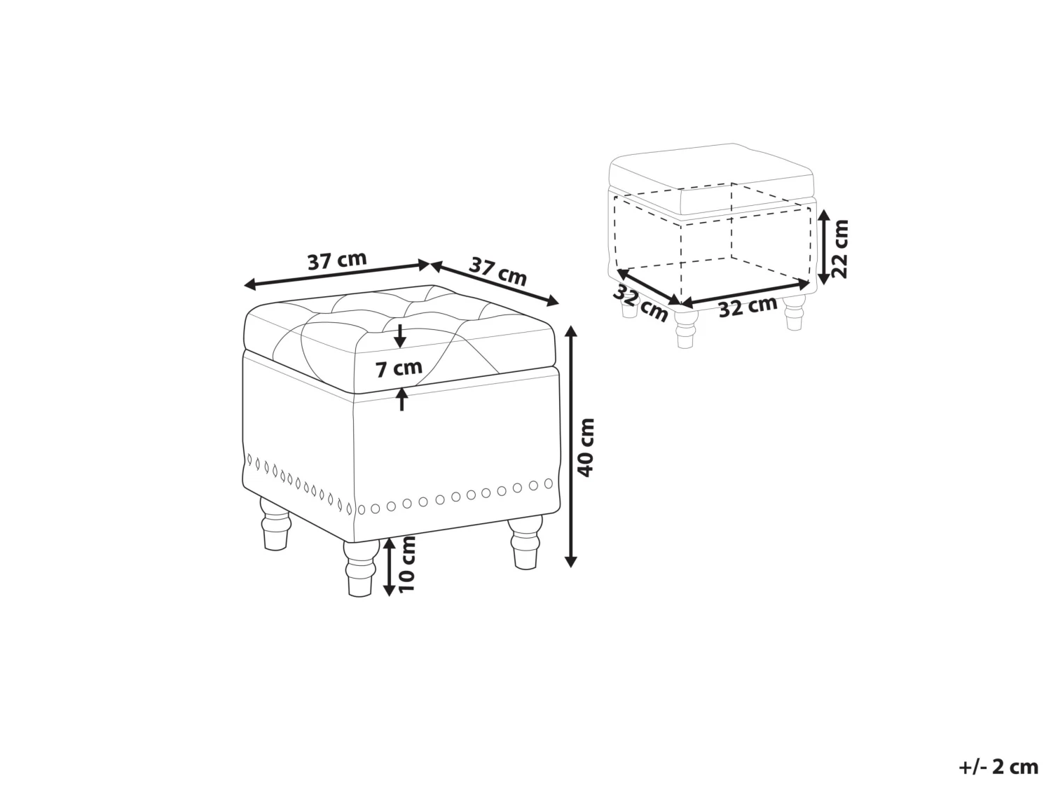 Poef Fluweel Zwart LORETTO - Afbeelding 8