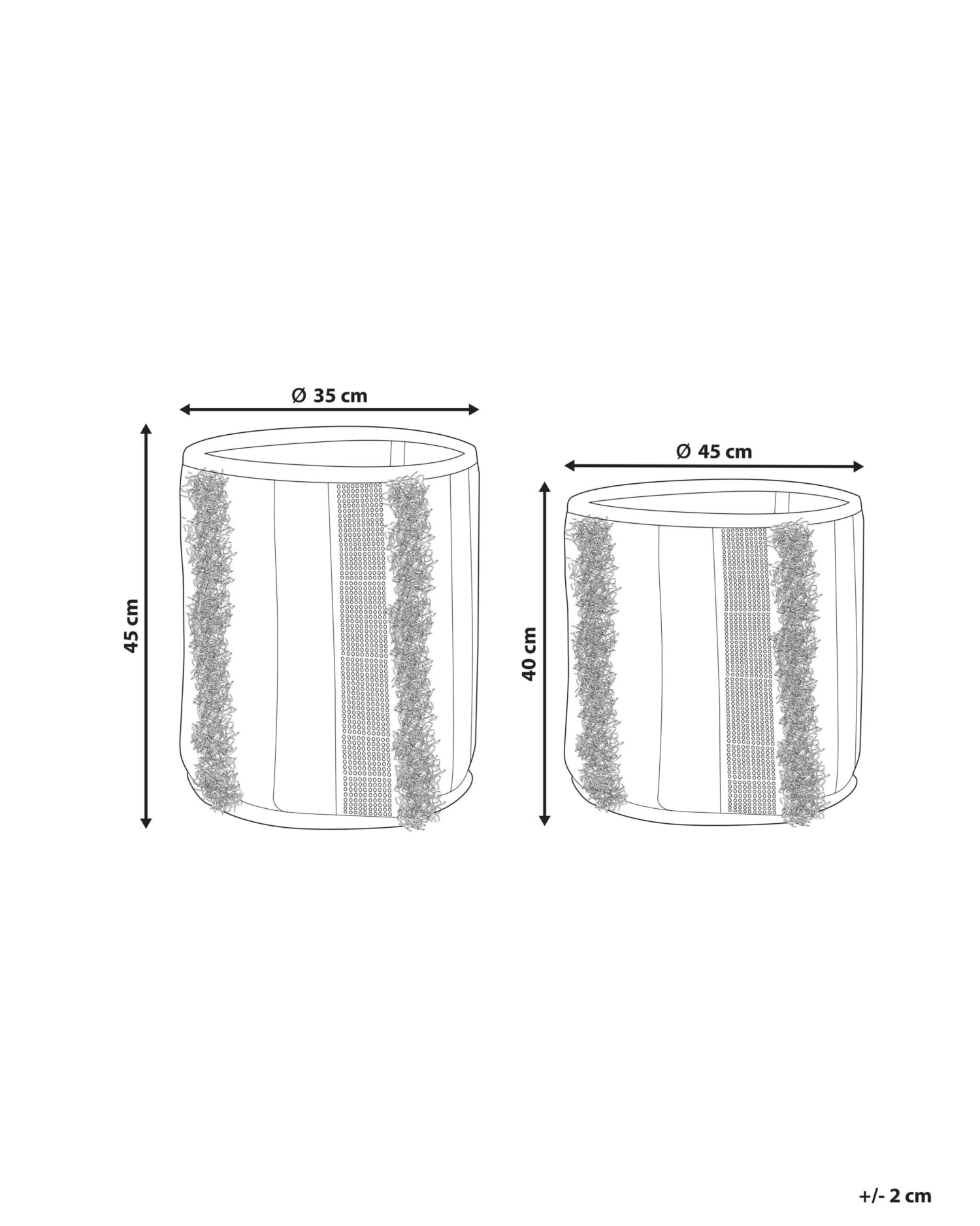 Mand Set Van 2 Jute Beige/grijs KOTKAI - Afbeelding 7