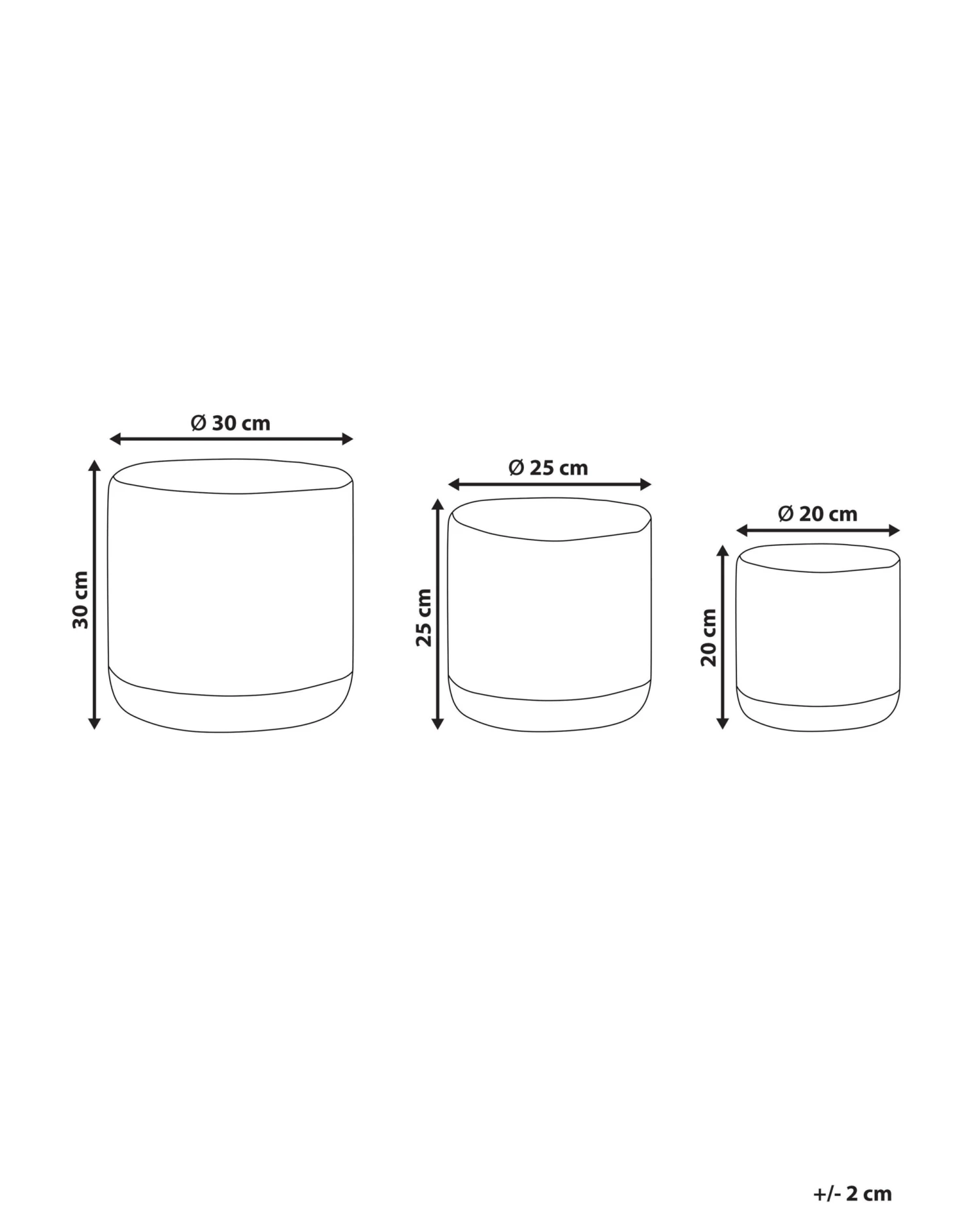 Mand Set Van 3 Wit/beige BASIMA - Afbeelding 6