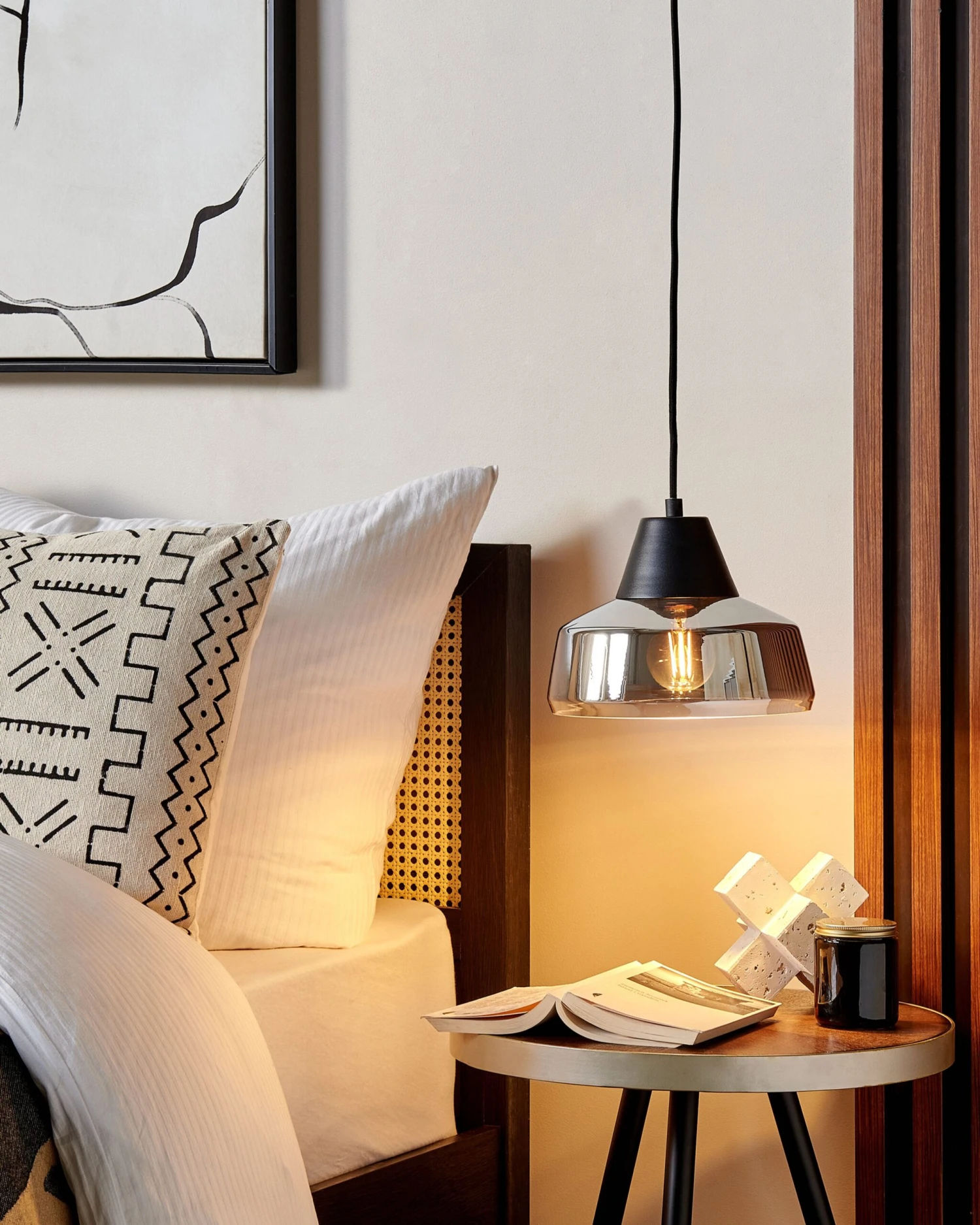 Hanglamp Glas Zwart/zilver TALPARO - Afbeelding 2