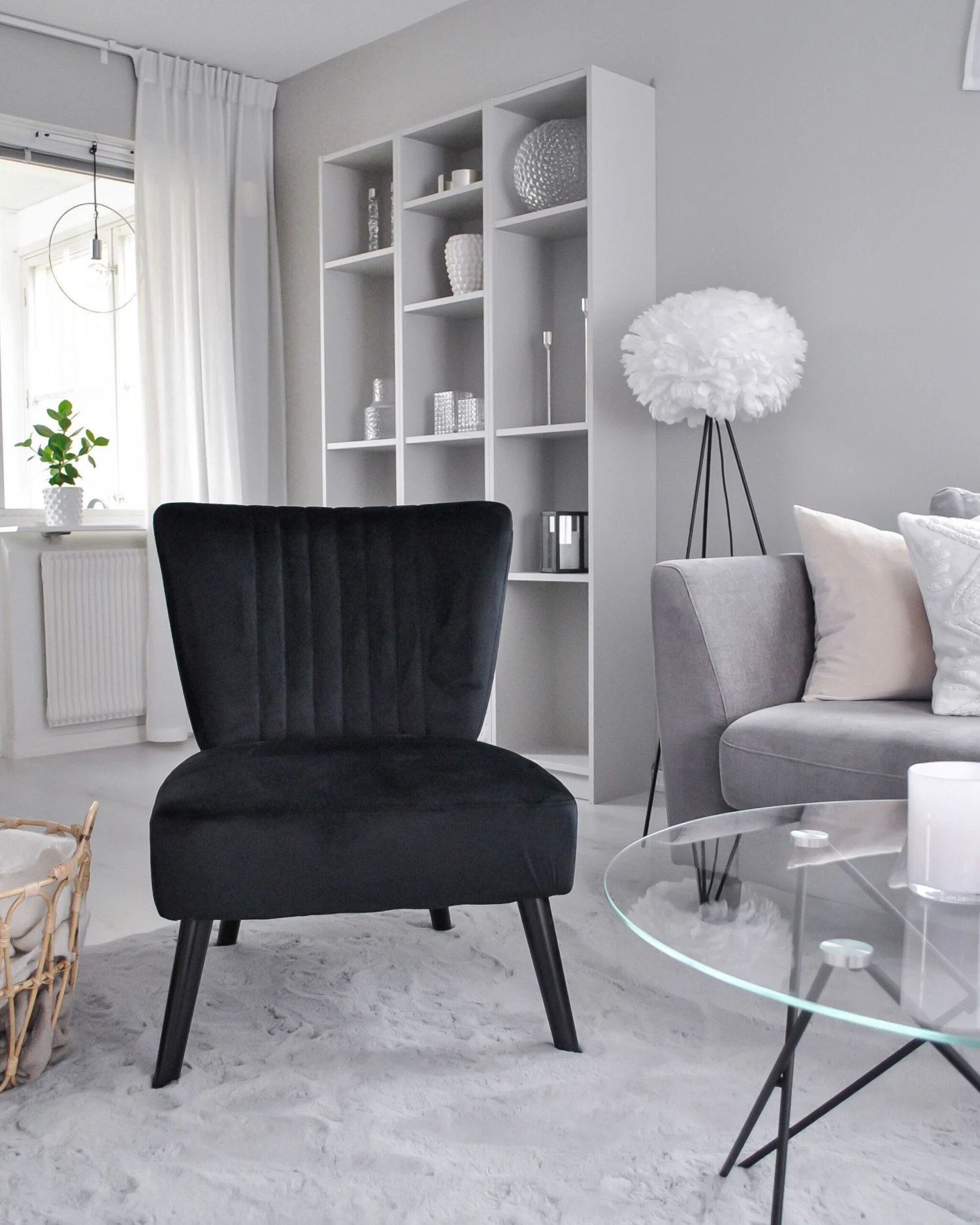 Fauteuil Fluweel Zwart VAASA - Afbeelding 4